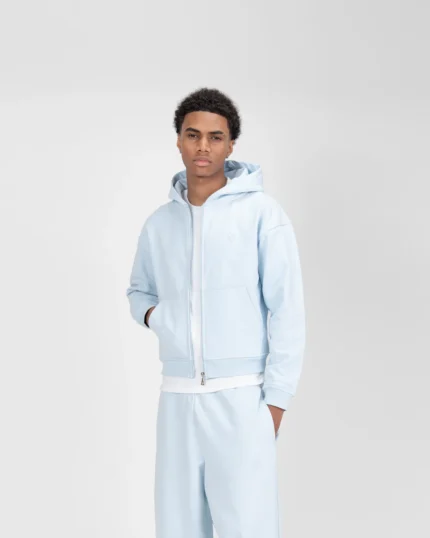 Suvene SU Zippe Sweat a Capuche Bleu Glacier 3.webp